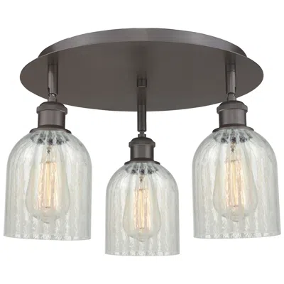 Innovations Lighting Caledonia 16.75"w 3 Light Oil Rubbed Bronze Flush Mount W/ Mouchette S