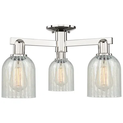 Innovations Lighting Caledonia 23"w 3-light Polished Nickel Semi-flush Mount W/ Mouchette Shade
