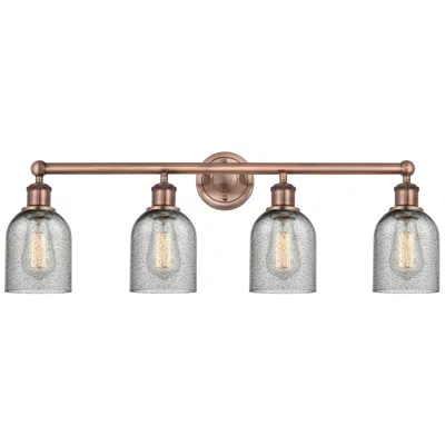 Innovations Lighting Caledonia 32"w 4 Light Antique Copper Bath Vanity Light With Charcoal