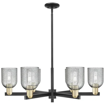 Innovations Lighting Caledonia 35" Wide 6-light Black Antique Brass Chandelier W/ Charcoal Shade