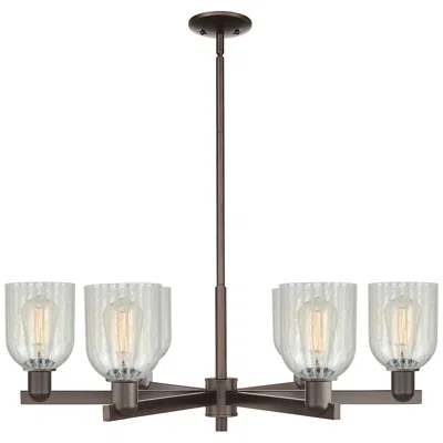 Innovations Lighting Caledonia 35" Wide 6-light Oil Rubbed Bronze Chandelier W/ Mouchette Shade