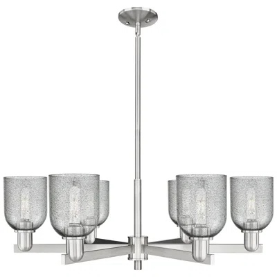 Innovations Lighting Caledonia 35" Wide 6-light Satin Nickel Chandelier W/ Charcoal Shade