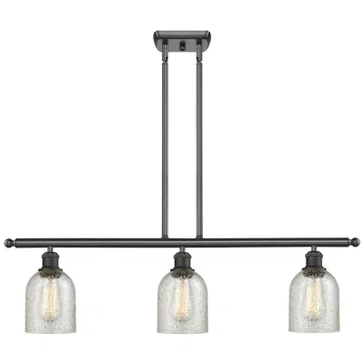 Innovations Lighting Caledonia 36" Wide 3 Light Bronze Stem Hung Island Light W/ Mica Shade