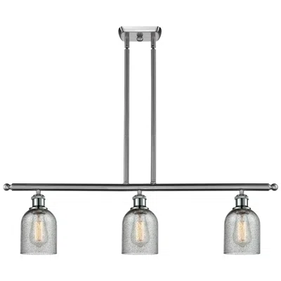 Innovations Lighting Caledonia 36"w 3 Light Brushed Nickel Stem Island Light W/ Charcoal Sh