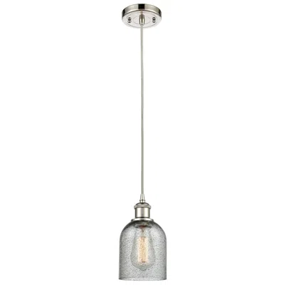 Innovations Lighting Caledonia 5" Polished Nickel Cord Hung Mini Pendant W/ Charcoal Shade