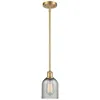 Innovations Lighting Caledonia 5" Satin Gold Mini Pendant W/ Charcoal Shade In Gray