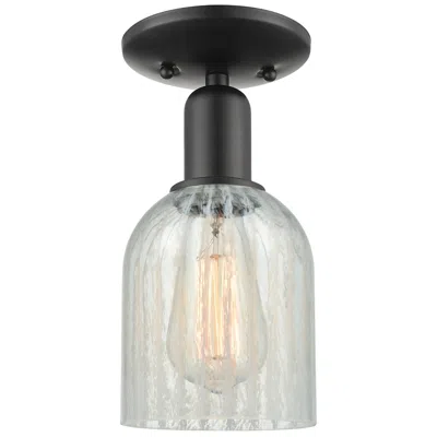 Innovations Lighting Caledonia 5" Wide Matte Black Semi-flush Mount W/ Mouchette Shade