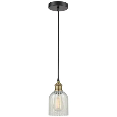 Innovations Lighting Caledonia 5"w Black Brass Corded Mini Pendant W/ Mouchette Shade