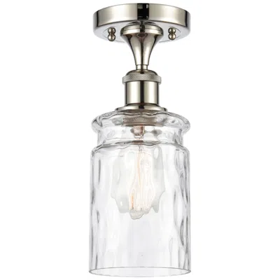 Innovations Lighting Candor 4.75"w Polished Nickel Semi Flush Mount W/ Clear Waterglass Sha