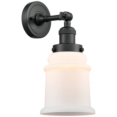 Innovations Lighting Canton 11" High Matte Black Sconce W/ Matte White Shade