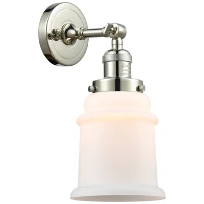Innovations Lighting Canton 11" High Polished Nickel Sconce W/ Matte White Shade