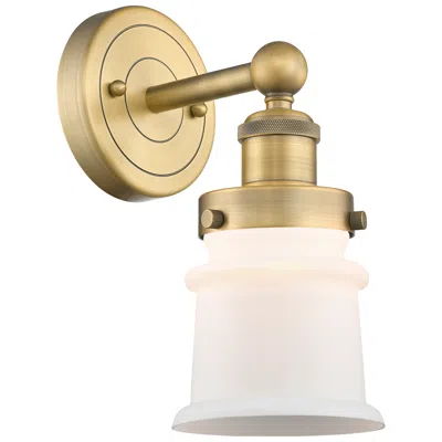 Innovations Lighting Canton 11"high Brushed Brass Sconce With Matte White Shade