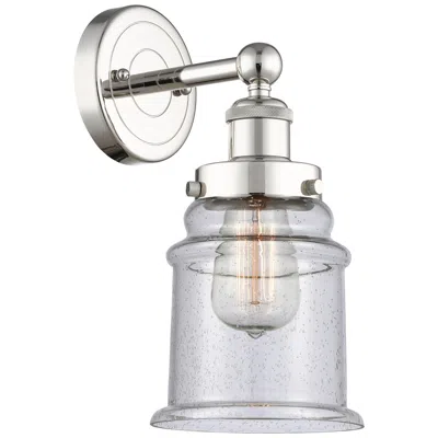 Innovations Lighting Canton 12.75"high Polished Nickel Sconce With Seedy Shade