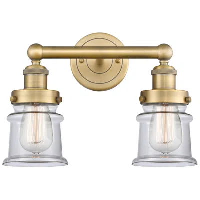 Innovations Lighting Canton 14.25" Wide 2 Light Brushed Brass Bath Vanity Light With Clear