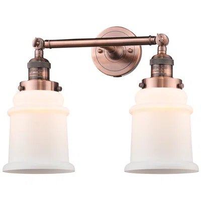 Innovations Lighting Canton 16.5" Wide 2 Light Copper Bath Vanity Light W/ Matte White Shad