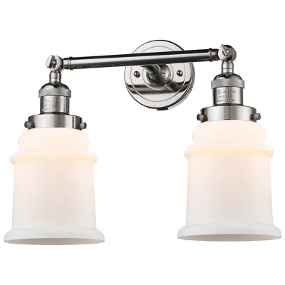 Innovations Lighting Canton 16.5" Wide 2 Light Polished Nickel Bath Vanity Light W/ White S