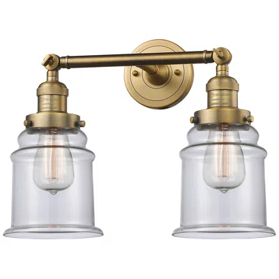 Innovations Lighting Canton 2 Light 17" Led Bath Light - Brushed Brass - Clear Shade