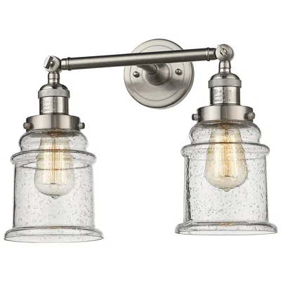 Innovations Lighting Canton 2 Light 17" Led Bath Light - Brushed Satin Nickel - Seedy Shade