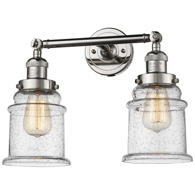 Innovations Lighting Canton 2 Light 17" Led Bath Light - Polished Nickel - Seedy Shade