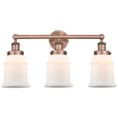 Innovations Lighting Canton 24"w 3 Light Antique Copper Bath Vanity Light With Matte White