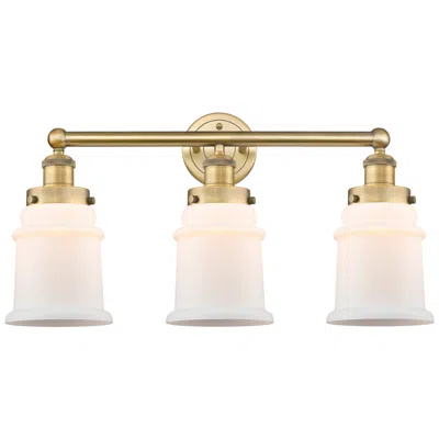 Innovations Lighting Canton 24"w 3 Light Brushed Brass Bath Vanity Light With Matte White S