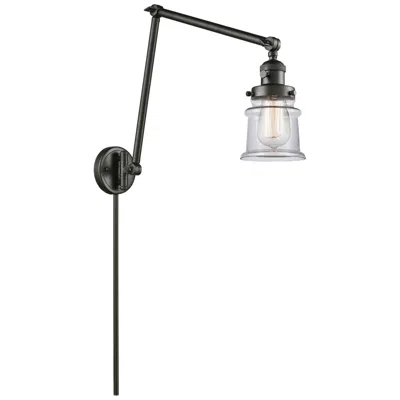 Innovations Lighting Canton 30" High Bronze Double Extension Swing Arm W/ Clear Shade