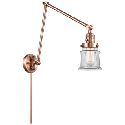 Innovations Lighting Canton 30" High Copper Double Extension Swing Arm W/ Clear Shade