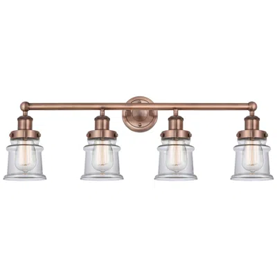 Innovations Lighting Canton 32.25"w 4 Light Antique Copper Bath Vanity Light With Clear Sha