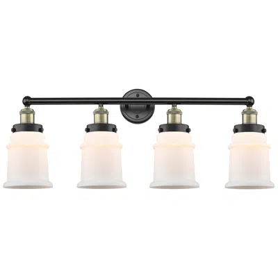 Innovations Lighting Canton 33" Wide 4 Light Black Brass Bath Vanity Light W/ Matte White S