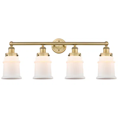 Innovations Lighting Canton 33"w 4 Light Brushed Brass Bath Vanity Light W/ Matte White Sha