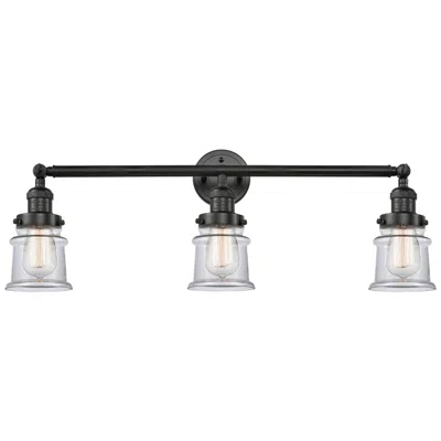 Innovations Lighting Canton 5" 3 Light 30" Led Bath Light - Matte Black - Clear Shade