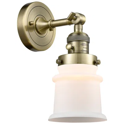 Innovations Lighting Canton 5" Antique Brass Sconce W/ Matte White Shade