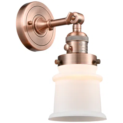 Innovations Lighting Canton 5" Antique Copper Sconce W/ Matte White Shade