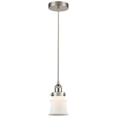 Innovations Lighting Canton 5" Brushed Satin Nickel Mini Pendant W/ Matte White Shade