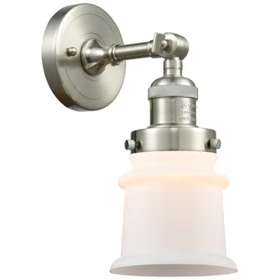 Innovations Lighting Canton 5" Led Sconce - Nickel Finish - Matte White Shade