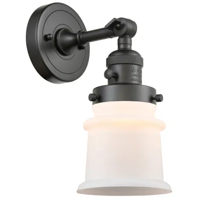 Innovations Lighting Canton 5" Oil Rubbed Bronze Sconce W/ Matte White Shade