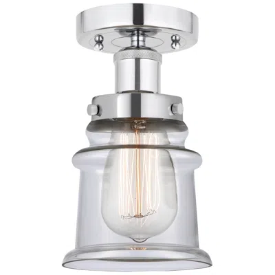 Innovations Lighting Canton 5" Polished Chrome Semi Flush Mount W/ Clear Shade