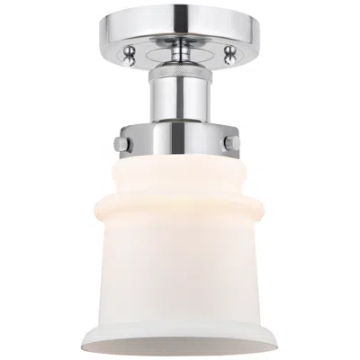 Innovations Lighting Canton 5" Polished Chrome Semi Flush Mount W/ Matte White Shade