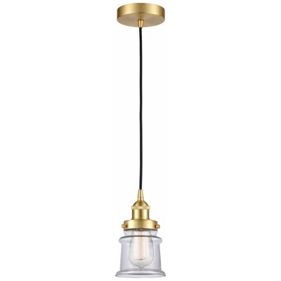 Innovations Lighting Canton 5" Satin Gold Mini Pendant W/ Clear Shade
