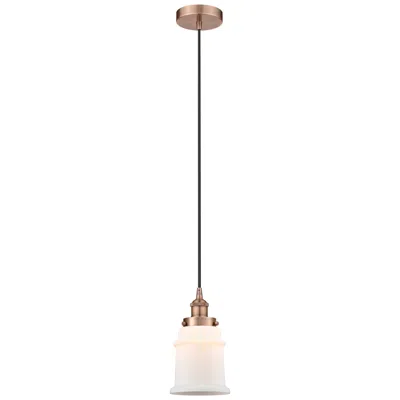 Innovations Lighting Canton 6" Antique Copper Mini Pendant W/ Matte White Shade