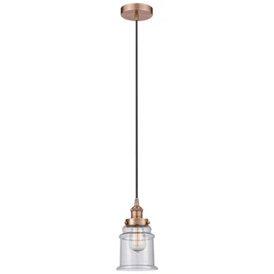 Innovations Lighting Canton 6" Antique Copper Mini Pendant W/ Seedy Shade