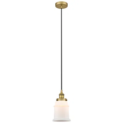 Innovations Lighting Canton 6" Brushed Brass Mini Pendant W/ Matte White Shade