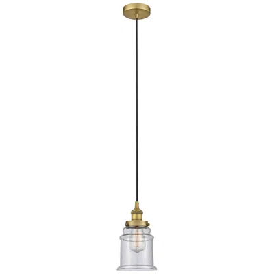 Innovations Lighting Canton 6" Brushed Brass Mini Pendant W/ Seedy Shade