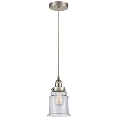 Innovations Lighting Canton 6" Brushed Satin Nickel Mini Pendant W/ Clear Shade