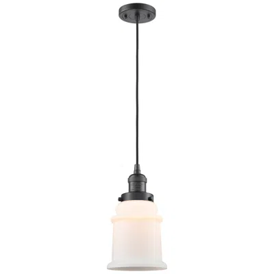 Innovations Lighting Canton 6" Oil Rubbed Bronze Cord Hung Mini Pendant W/ Matte White Shad