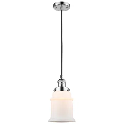 Innovations Lighting Canton 6" Polished Chrome Cord Hung Mini Pendant W/ Matte White Shade