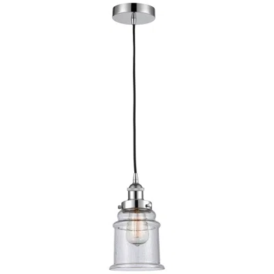 Innovations Lighting Canton 6" Polished Chrome Mini Pendant W/ Seedy Shade