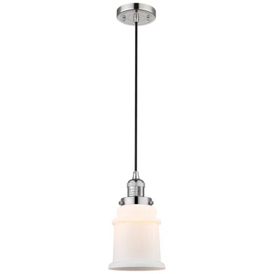 Innovations Lighting Canton 6" Polished Nickel Cord Hung Mini Pendant W/ Matte White Shade