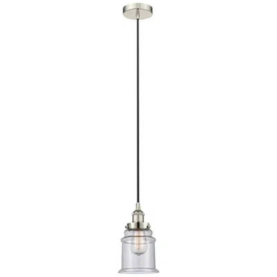 Innovations Lighting Canton 6" Polished Nickel Mini Pendant W/ Seedy Shade