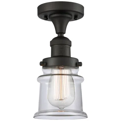 Innovations Lighting Canton 6" Wide Oil Rubbed Bronze Semi Flush Mount W/ Clear Shade In Gray